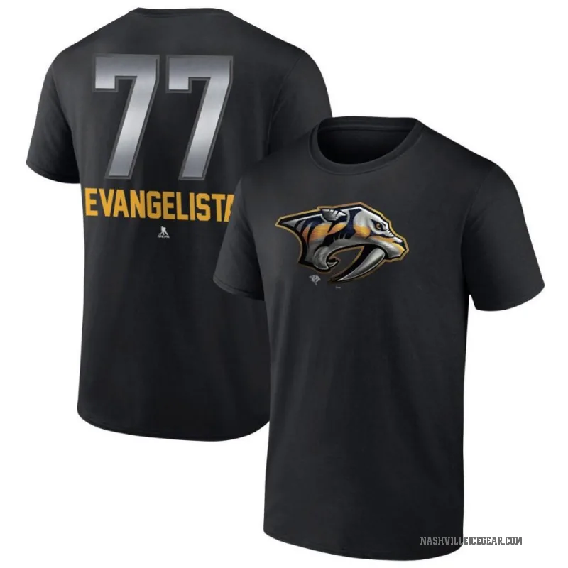 Luke Evangelista Men's Black Nashville Predators Midnight Mascot Logo T-Shirt