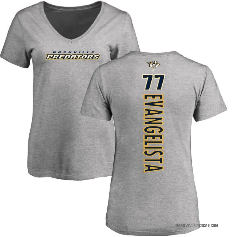 Luke Evangelista Women's Ash Nashville Predators Backer T-Shirt -
