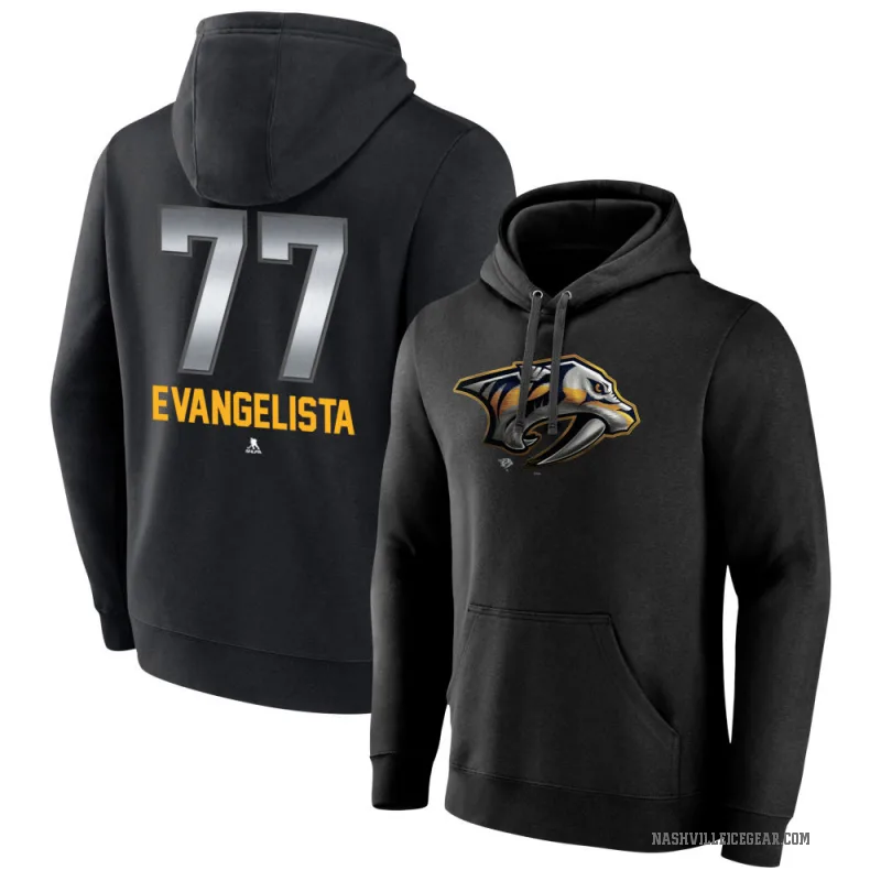 Luke Evangelista Youth Black Nashville Predators Branded Midnight Mascot Logo Pullover Hoodie