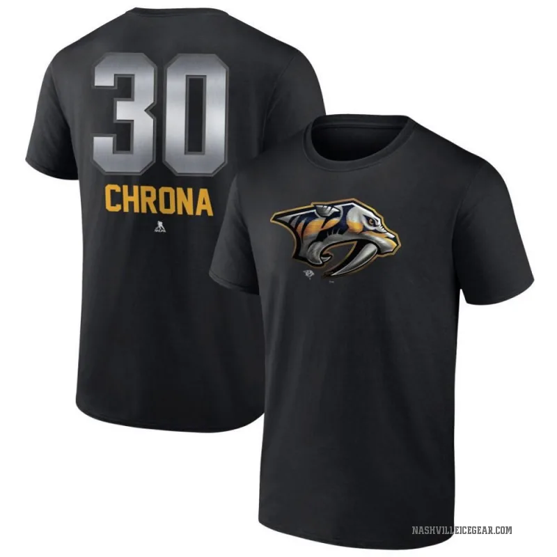 Magnus Chrona Men's Black Nashville Predators Midnight Mascot Logo T-Shirt