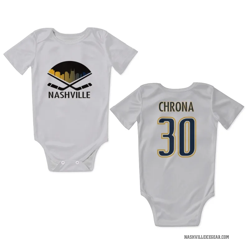 Magnus Chrona  White Nashville Predators  Newborn & Infant Bodysuit