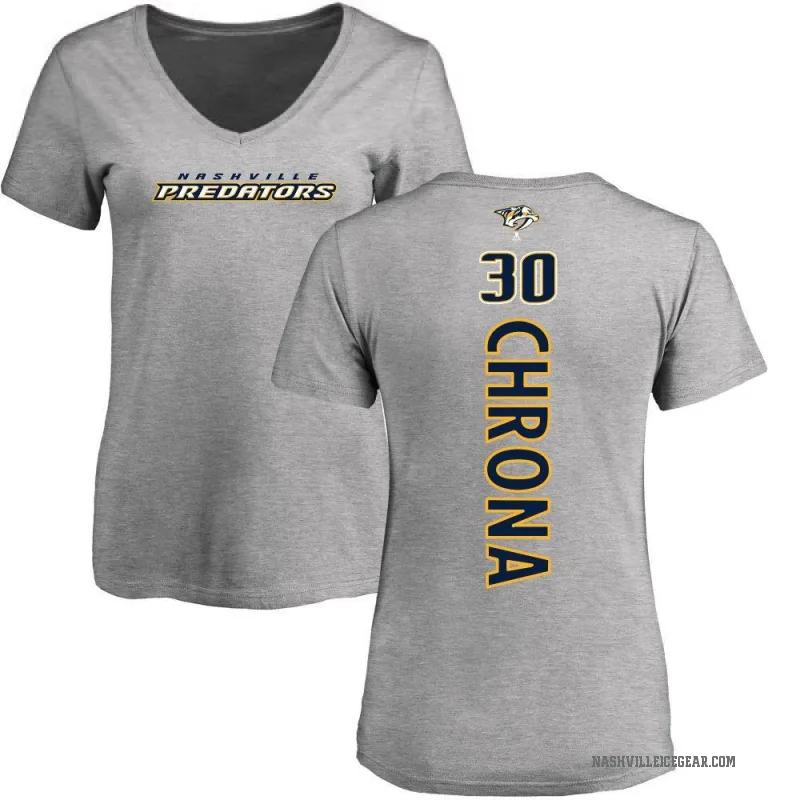 Magnus Chrona Women's Ash Nashville Predators Backer T-Shirt -