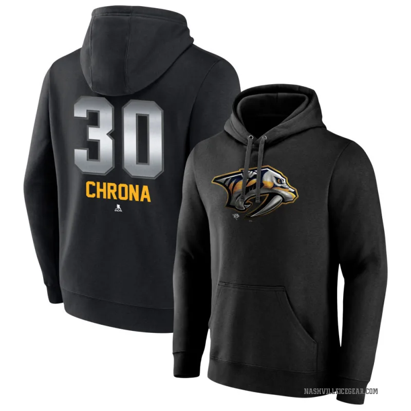 Magnus Chrona Youth Black Nashville Predators Branded Midnight Mascot Logo Pullover Hoodie