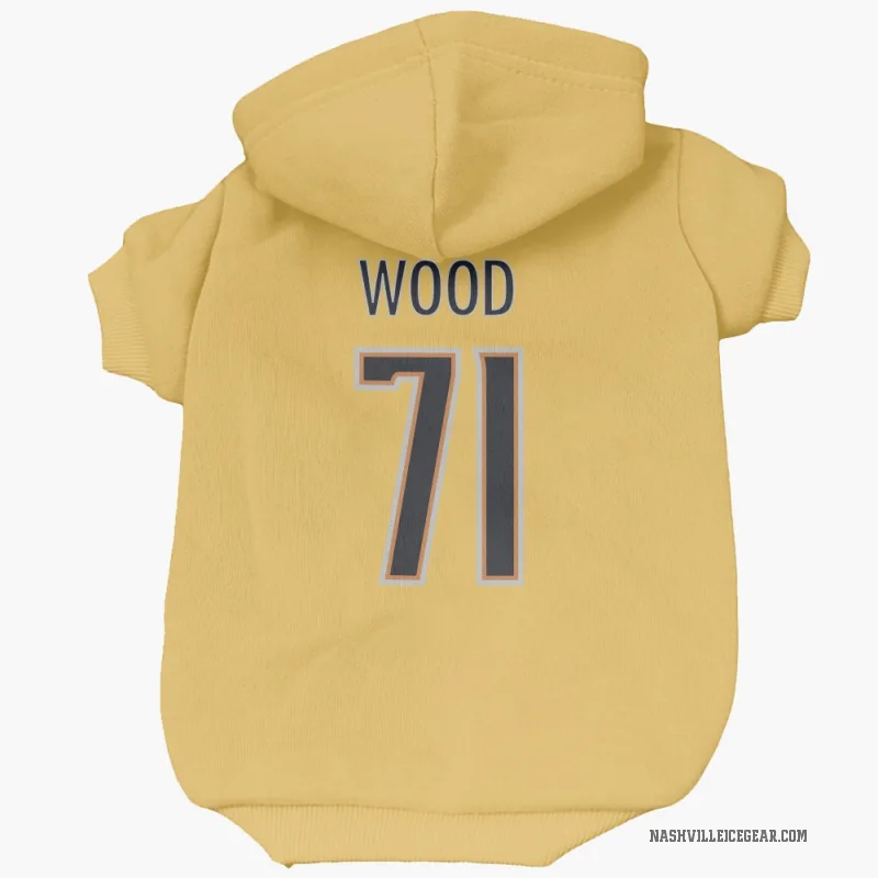Matthew Wood  Gold Nashville Predators  Cat & Dog Pet Hoodie