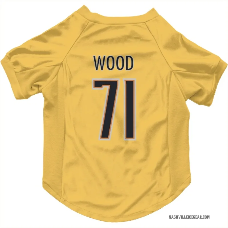Matthew Wood  Gold Nashville Predators  Cat & Dog Pet Jersey