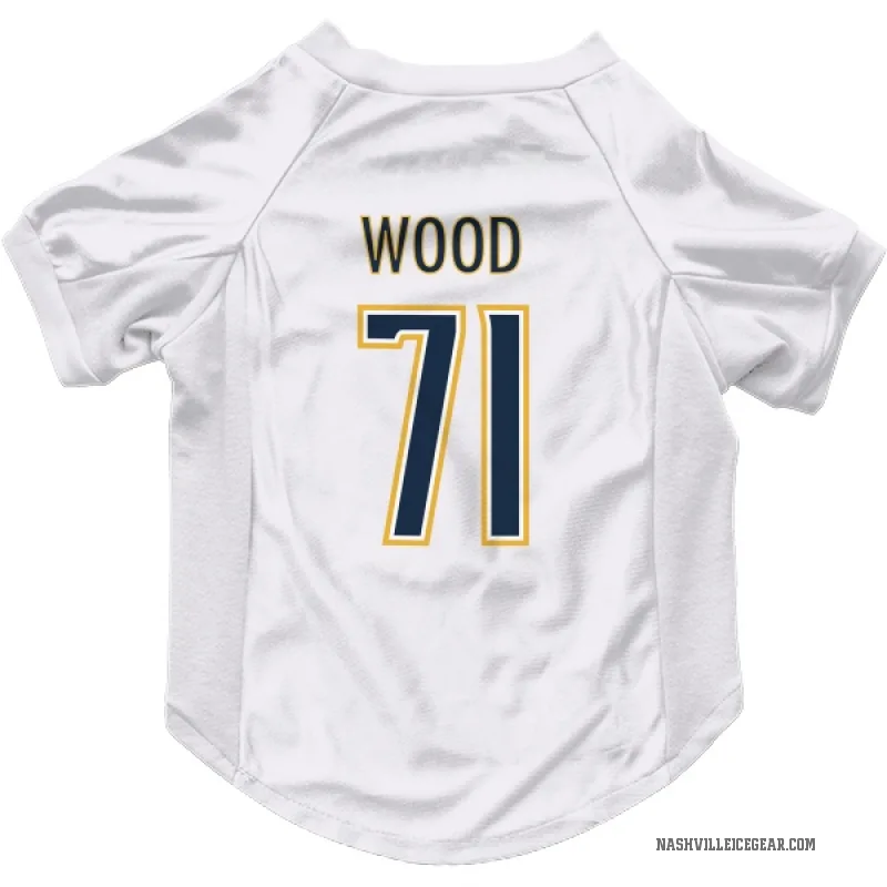 Matthew Wood  White Nashville Predators  Cat & Dog Pet Jersey