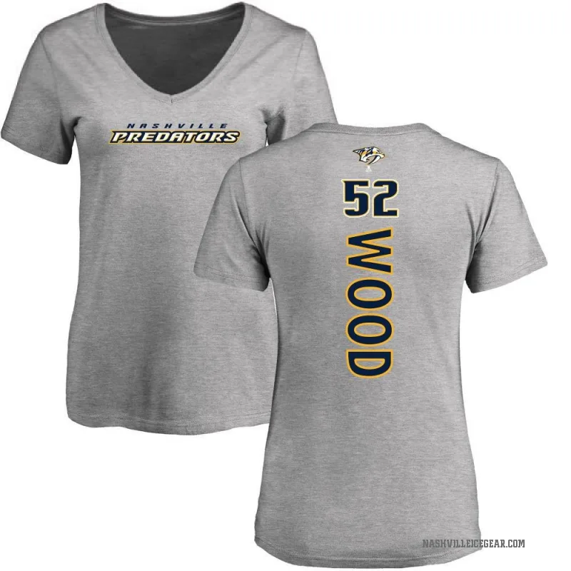 Matthew Wood Women's Ash Nashville Predators Backer T-Shirt -