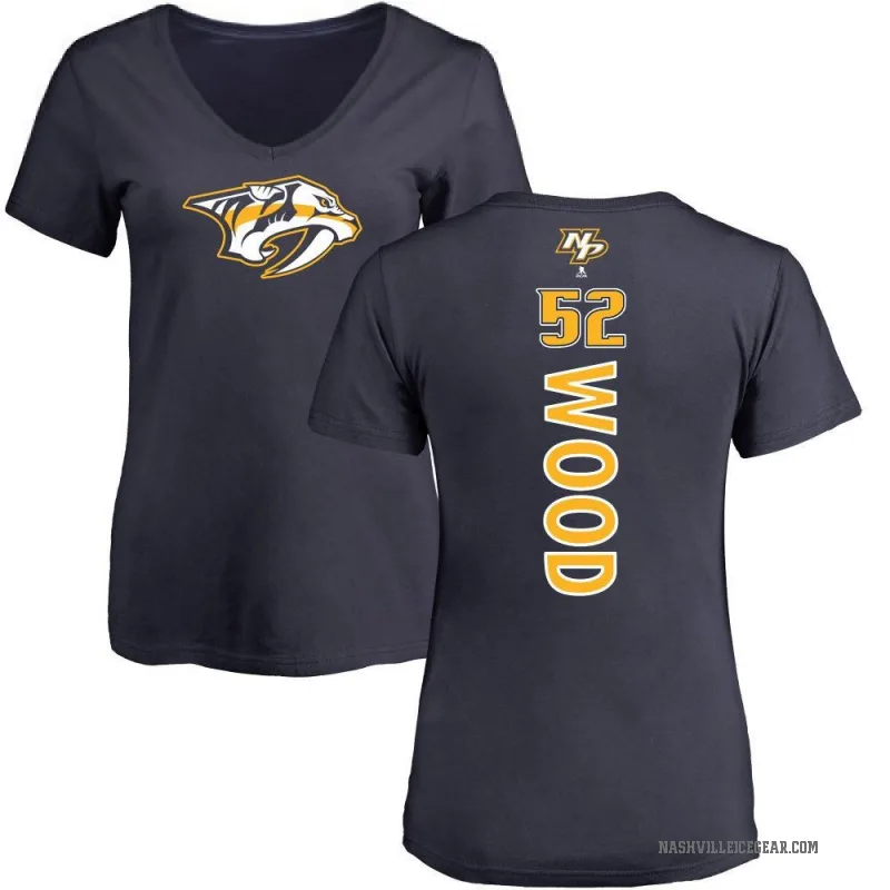 Matthew Wood Women's Navy Nashville Predators Backer T-Shirt -
