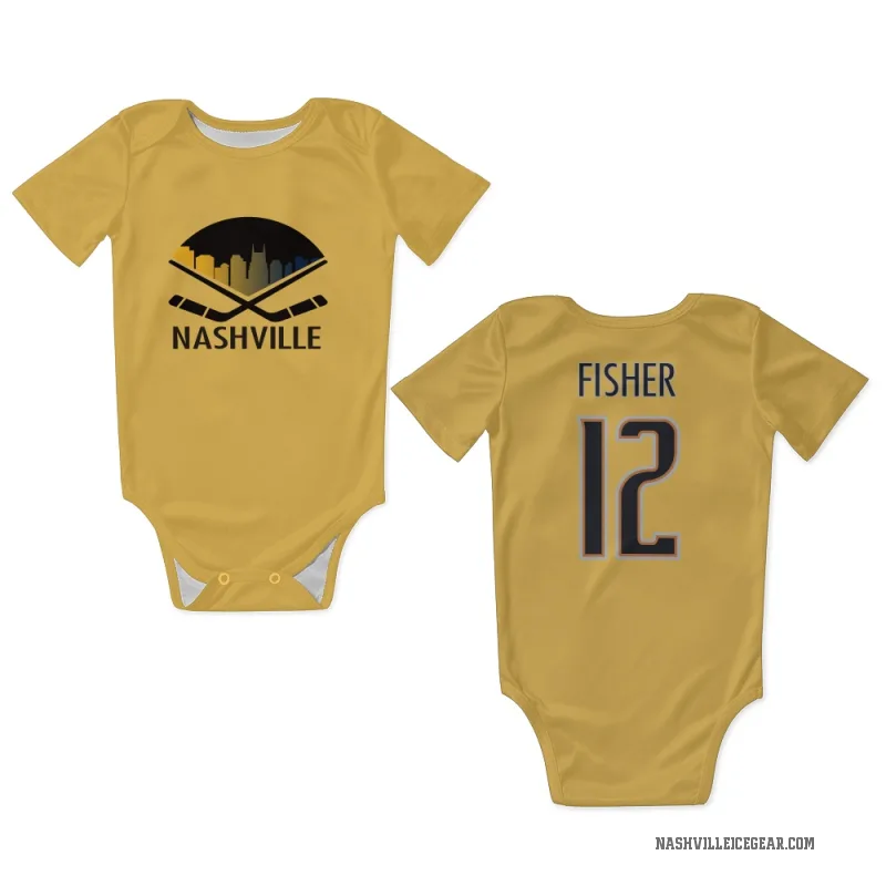 Mike Fisher  Gold Nashville Predators  Newborn & Infant Bodysuit