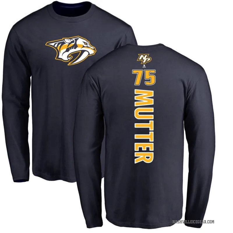 Navrin Mutter Men's Navy Nashville Predators Backer Long Sleeve T-Shirt -