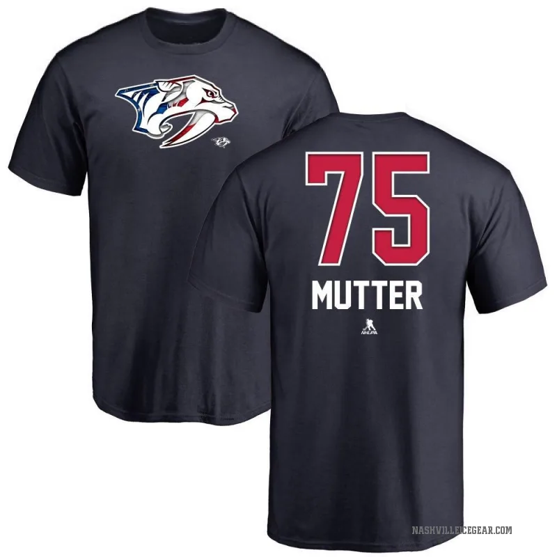Navrin Mutter Men's Navy Nashville Predators Name and Number Banner Wave T-Shirt -