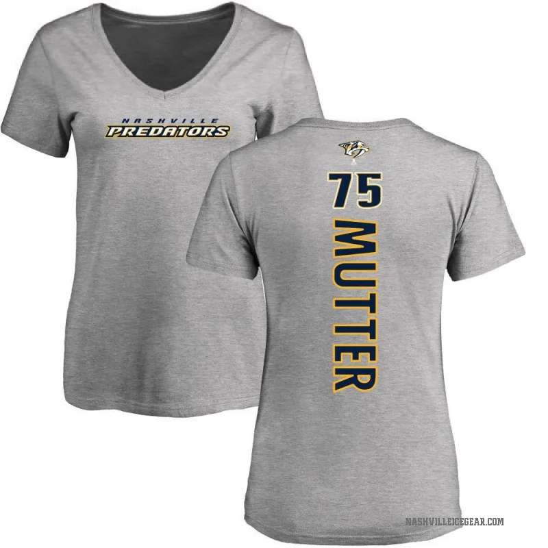 Navrin Mutter Women's Ash Nashville Predators Backer T-Shirt -