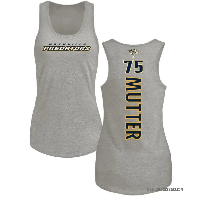 Navrin Mutter Women's Ash Nashville Predators Backer Tank Top -