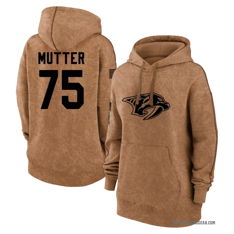 Navrin Mutter Women's Brown Nashville Predators 2023 Salute to Service Pullover Hoodie