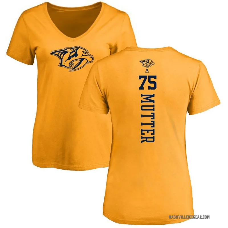Navrin Mutter Women's Gold Nashville Predators One Color Backer T-Shirt -