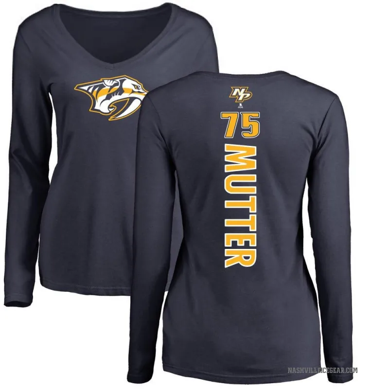 Navrin Mutter Women's Navy Nashville Predators Backer Long Sleeve T-Shirt -