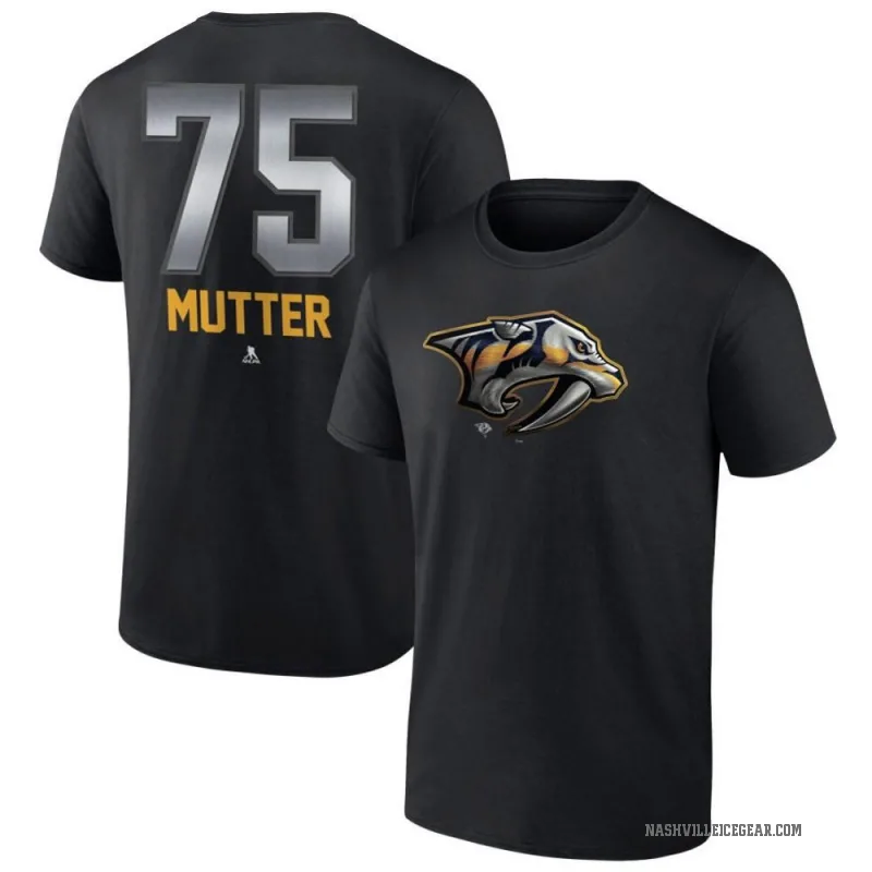 Navrin Mutter Youth Black Nashville Predators Midnight Mascot Logo T-Shirt