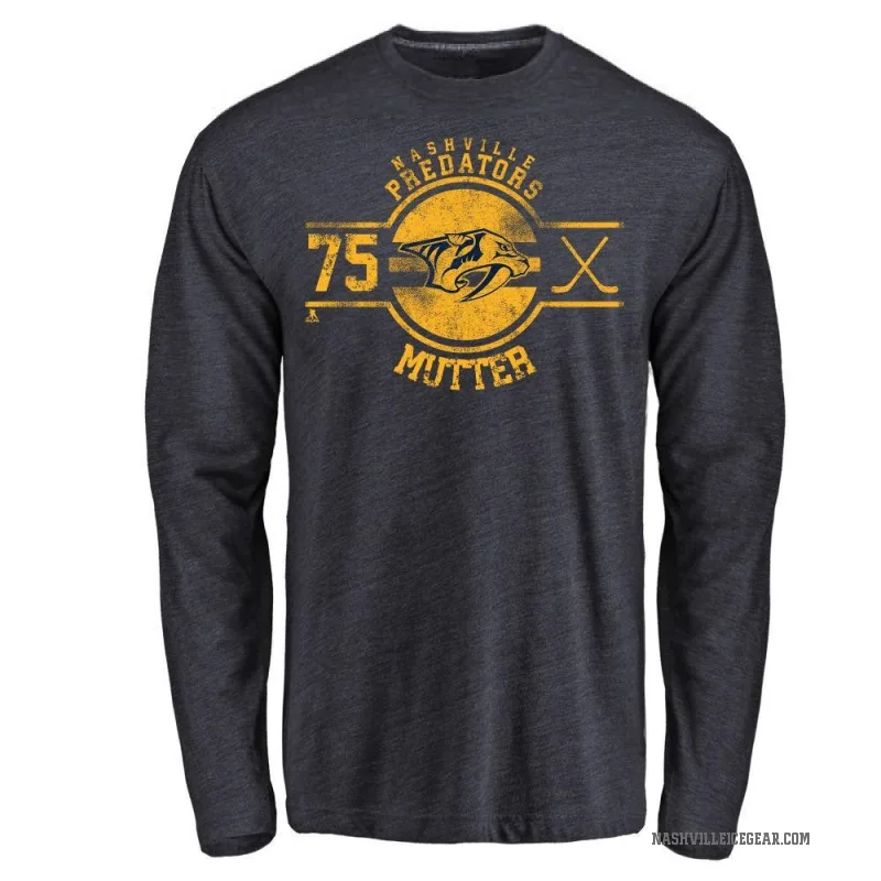 Navrin Mutter Youth Navy Nashville Predators Insignia Long Sleeve T-Shirt -