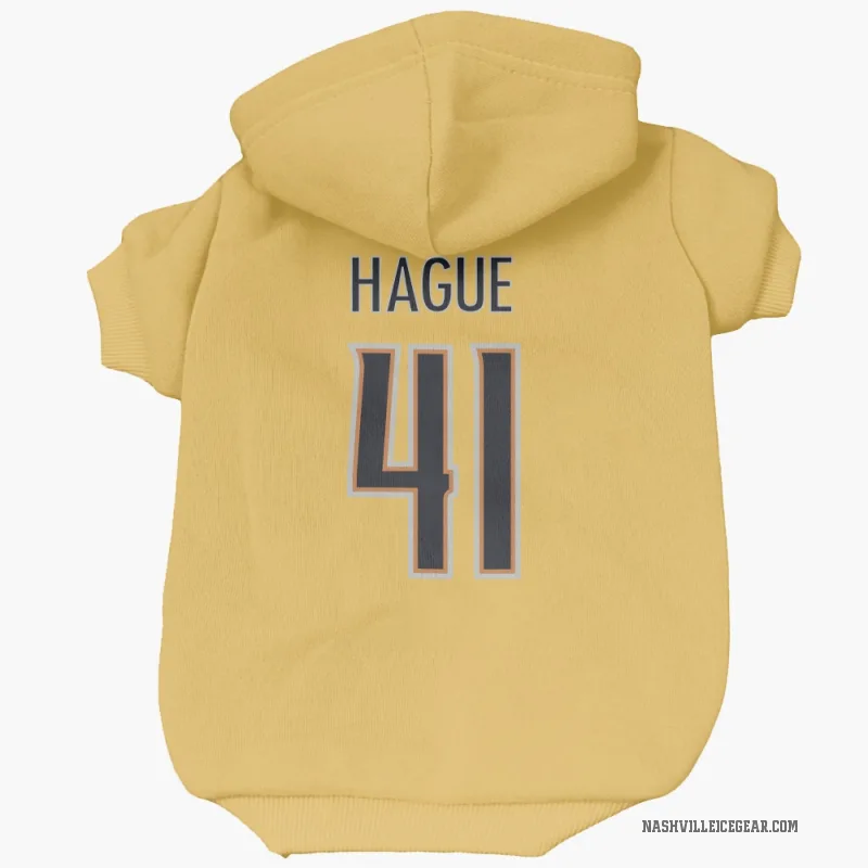 Nicolas Hague  Gold Nashville Predators  Cat & Dog Pet Hoodie