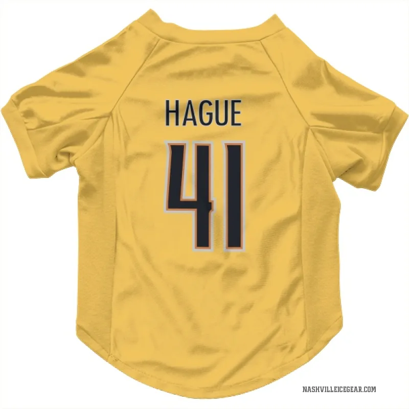 Nicolas Hague  Gold Nashville Predators  Cat & Dog Pet Jersey