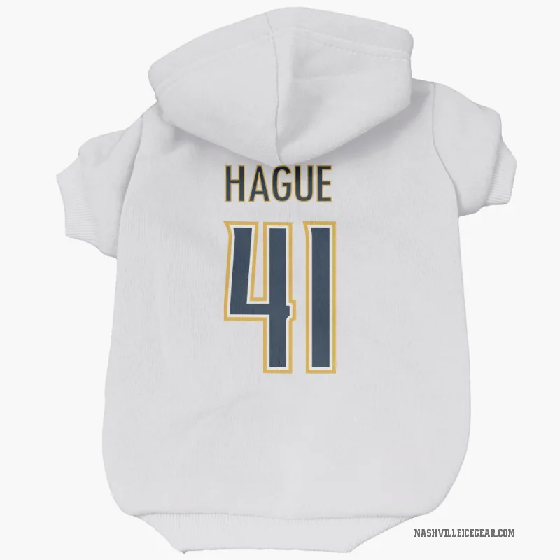 Nicolas Hague  White Nashville Predators  Cat & Dog Pet Hoodie