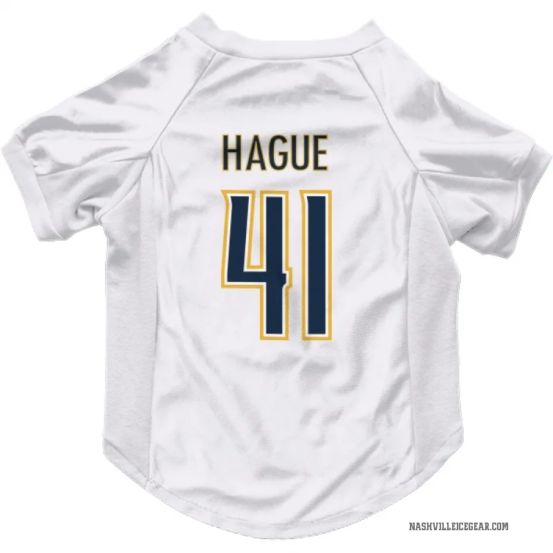Nicolas Hague  White Nashville Predators  Cat & Dog Pet Jersey