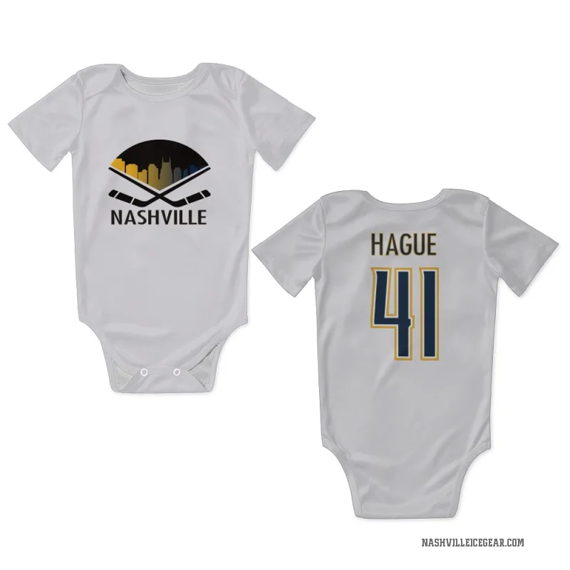 Nicolas Hague  White Nashville Predators  Newborn & Infant Bodysuit