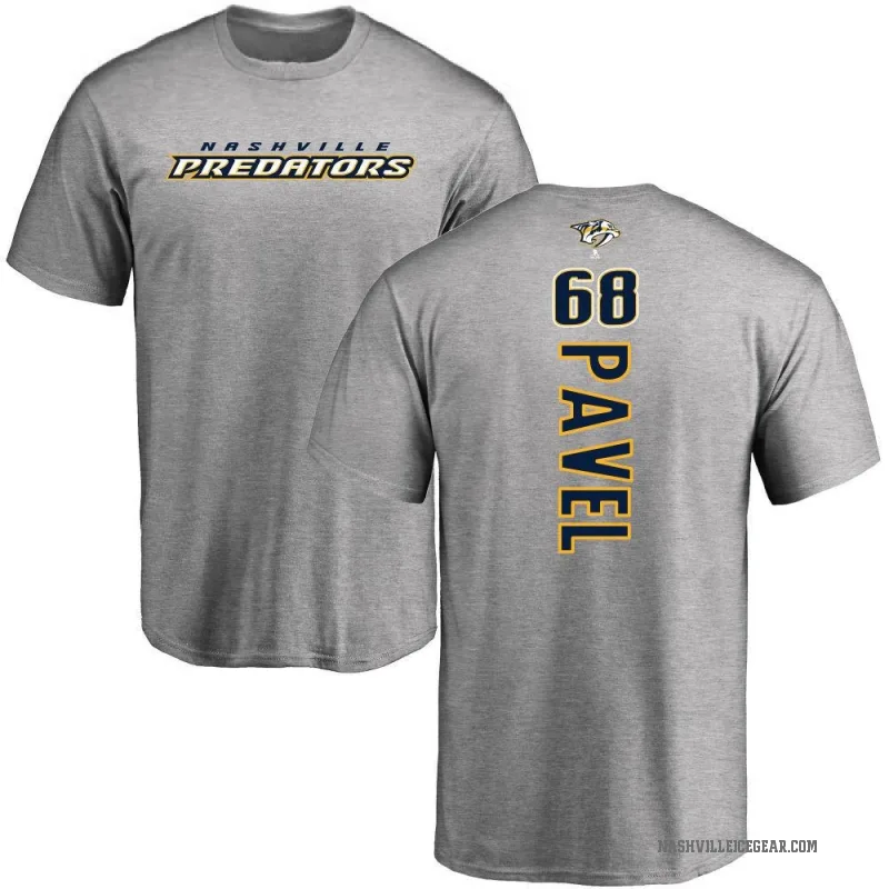 Ondrej Pavel Men's Ash Nashville Predators Backer T-Shirt -