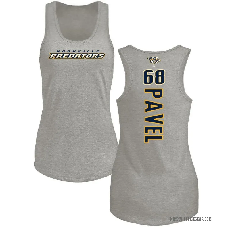 Ondrej Pavel Women's Ash Nashville Predators Backer Tank Top -
