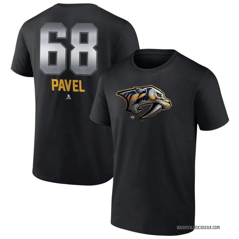 Ondrej Pavel Youth Black Nashville Predators Midnight Mascot Logo T-Shirt