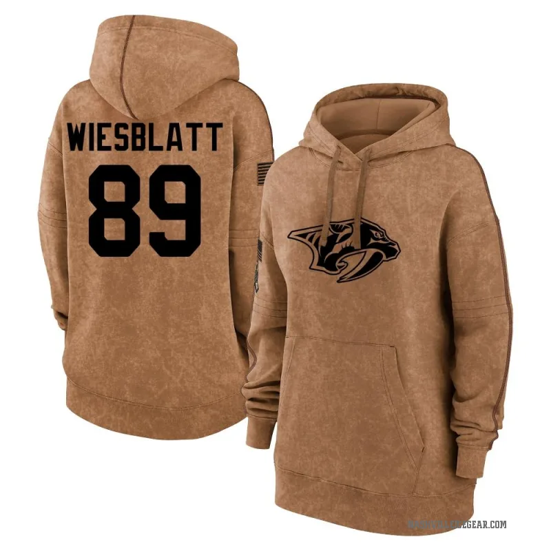 Ozzy Wiesblatt Women's Brown Nashville Predators 2023 Salute to Service Pullover Hoodie