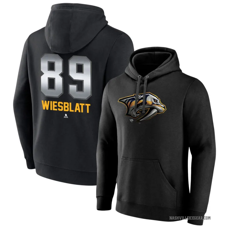 Ozzy Wiesblatt Youth Black Nashville Predators Branded Midnight Mascot Logo Pullover Hoodie