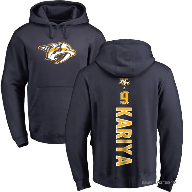 Paul Kariya Men's Navy Nashville Predators Branded Backer Pullover Hoodie