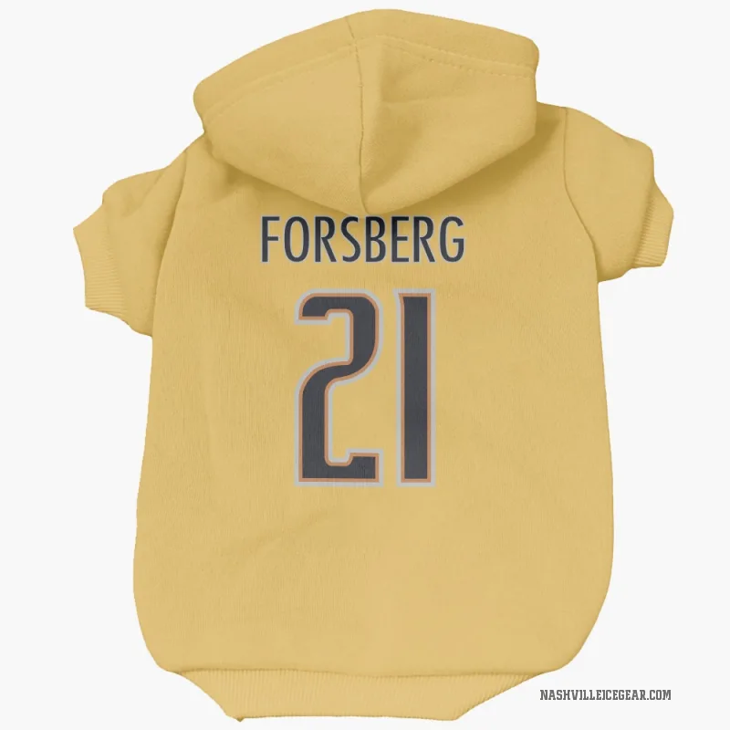 Peter Forsberg  Gold Nashville Predators  Cat & Dog Pet Hoodie