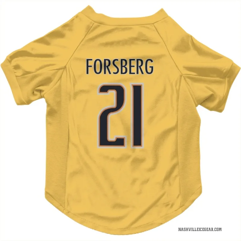 Peter Forsberg  Gold Nashville Predators  Cat & Dog Pet Jersey