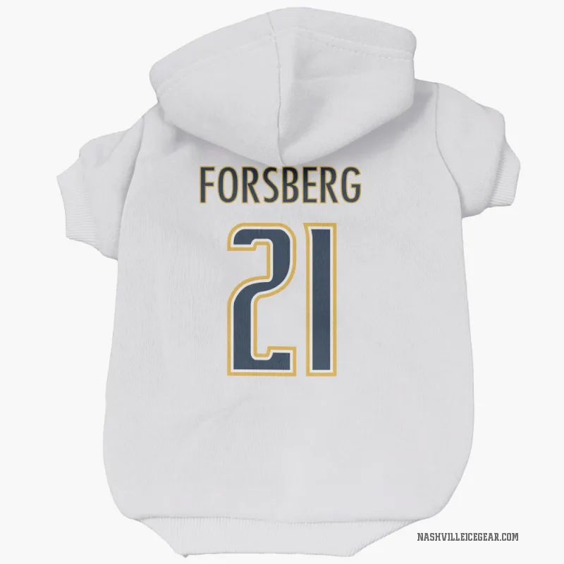 Peter Forsberg  White Nashville Predators  Cat & Dog Pet Hoodie