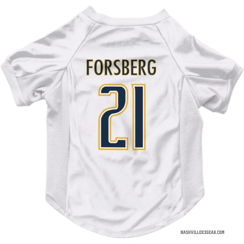 Peter Forsberg  White Nashville Predators  Cat & Dog Pet Jersey