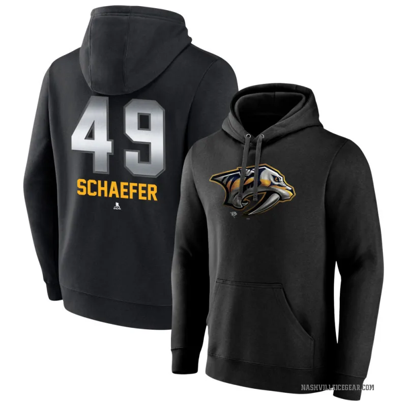 Reid Schaefer Men's Black Nashville Predators Branded Midnight Mascot Logo Pullover Hoodie