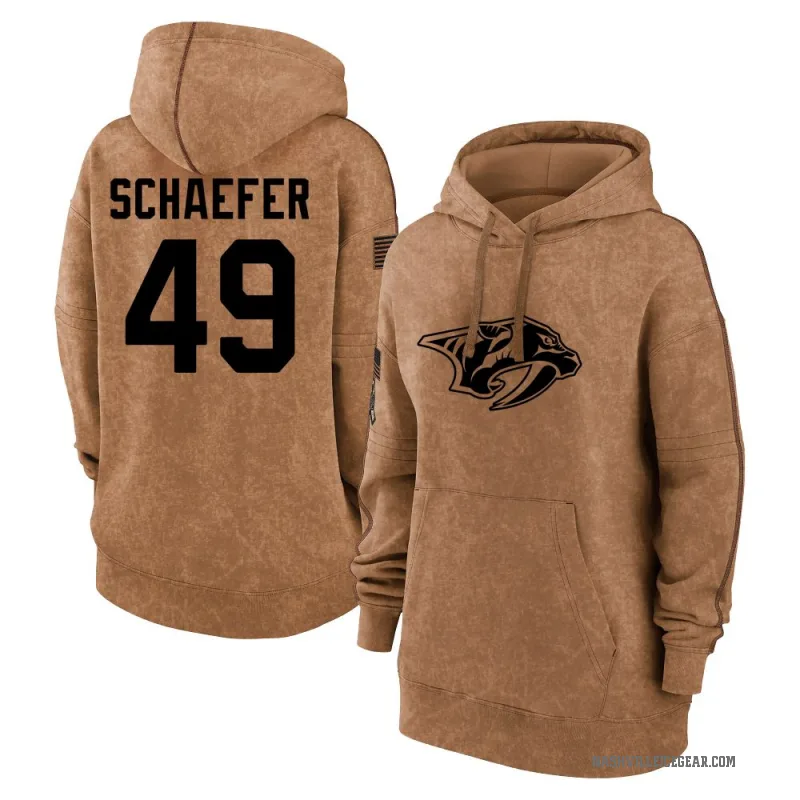 Reid Schaefer Women's Brown Nashville Predators 2023 Salute to Service Pullover Hoodie
