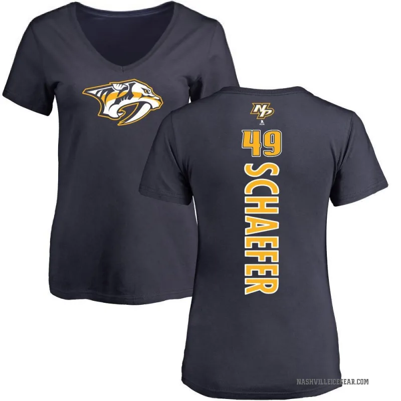 Reid Schaefer Women's Navy Nashville Predators Backer T-Shirt -