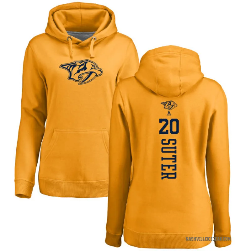 Ryan Suter Women's Gold Nashville Predators Branded One Color Backer Pullover Hoodie