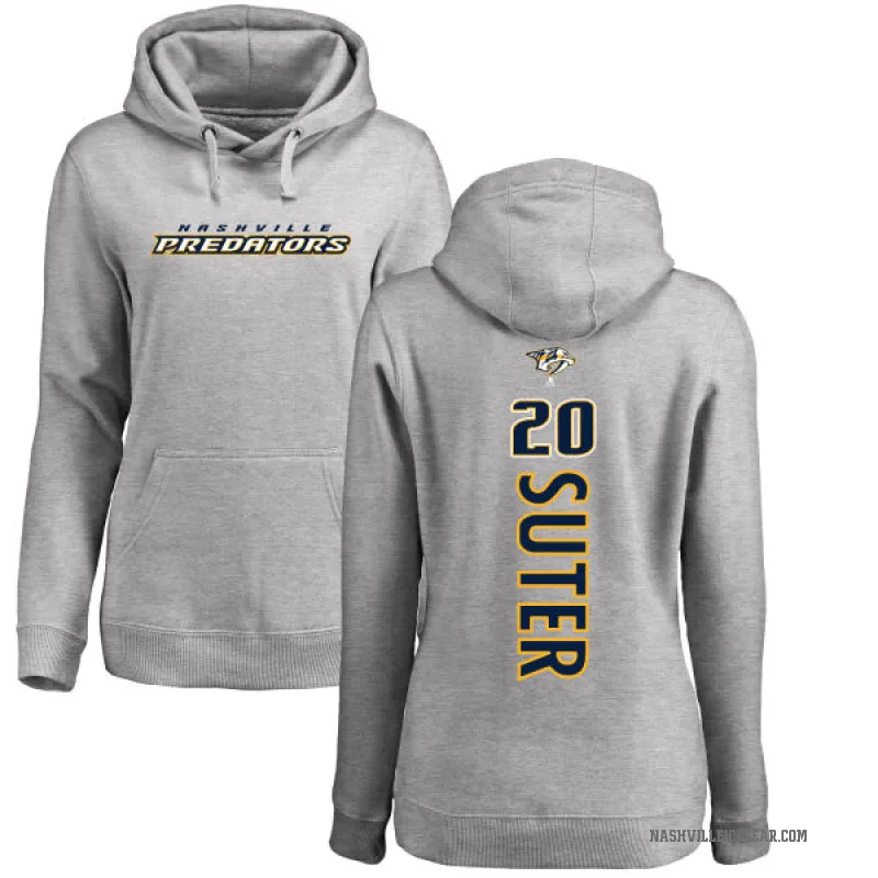 Ryan Suter Women's Nashville Predators Branded Ash Backer Pullover Hoodie