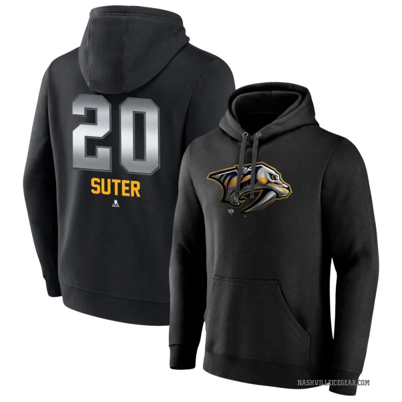 Ryan Suter Youth Black Nashville Predators Branded Midnight Mascot Logo Pullover Hoodie