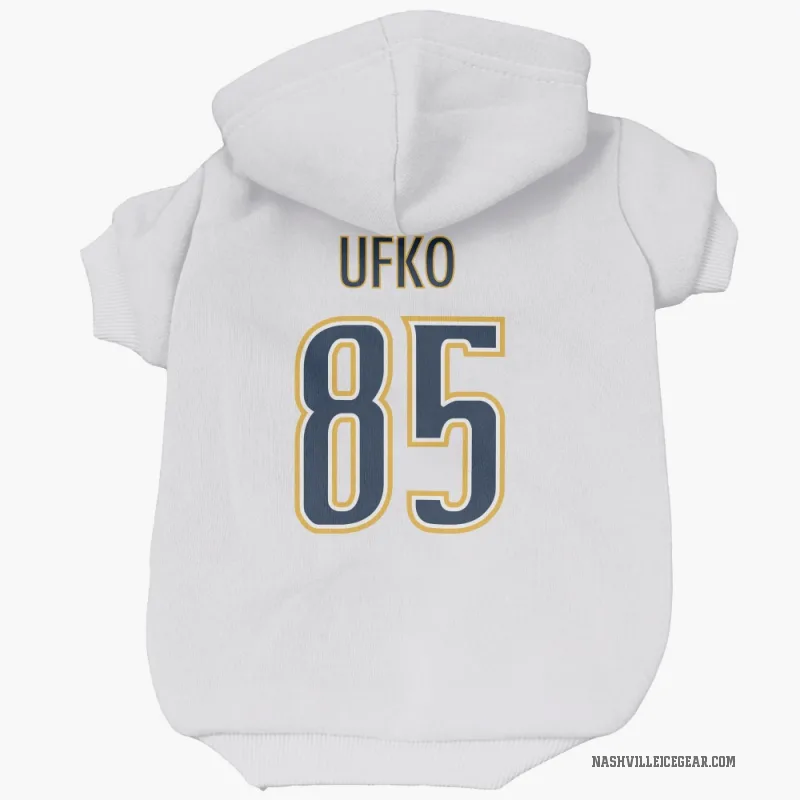 Ryan Ufko  White Nashville Predators  Cat & Dog Pet Hoodie