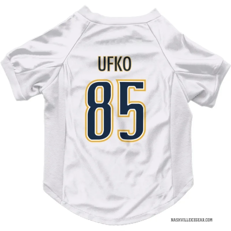 Ryan Ufko  White Nashville Predators  Cat & Dog Pet Jersey