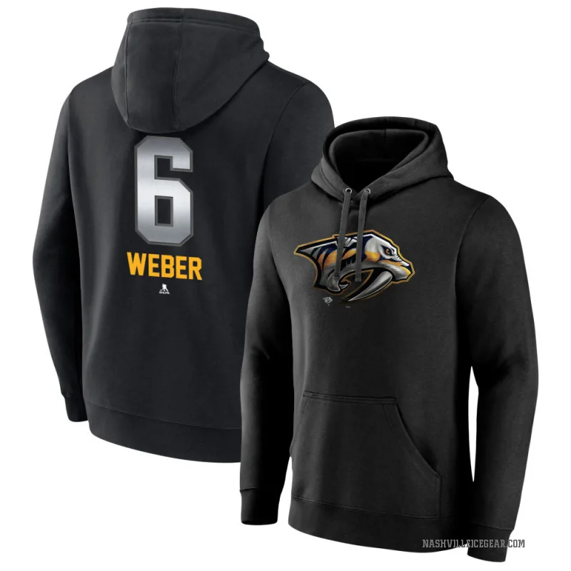 Shea Weber Men's Black Nashville Predators Branded Midnight Mascot Logo Pullover Hoodie