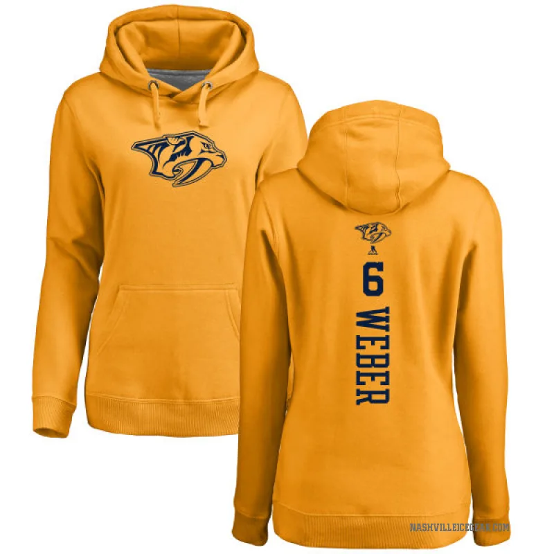 Shea Weber Women's Gold Nashville Predators Branded One Color Backer Pullover Hoodie
