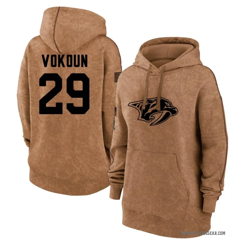 Tomas Vokoun Women's Brown Nashville Predators 2023 Salute to Service Pullover Hoodie