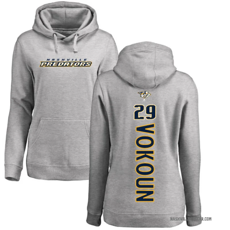 Tomas Vokoun Women's Nashville Predators Branded Ash Backer Pullover Hoodie